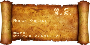 Mercz Regina névjegykártya